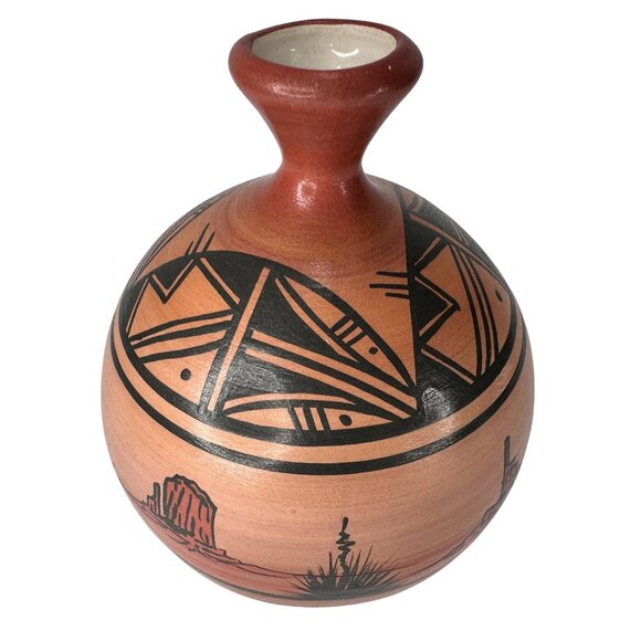 Curtis‎ Yanito Dine Nizhoni Navajo Pottery Valley Wind Authentic Signed Handmade - Picture 10 of 13